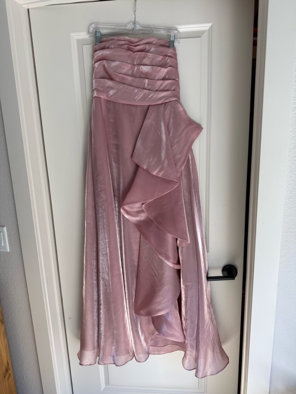 Azazie Dusty Rose Strapless Ruffled Prom Dress